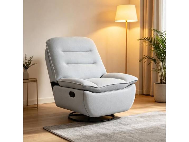Fauteuil relax - ZEVKOR - pivotant 360° - repose-pieds relevable - dossier inclinable 30° - rangement intégré