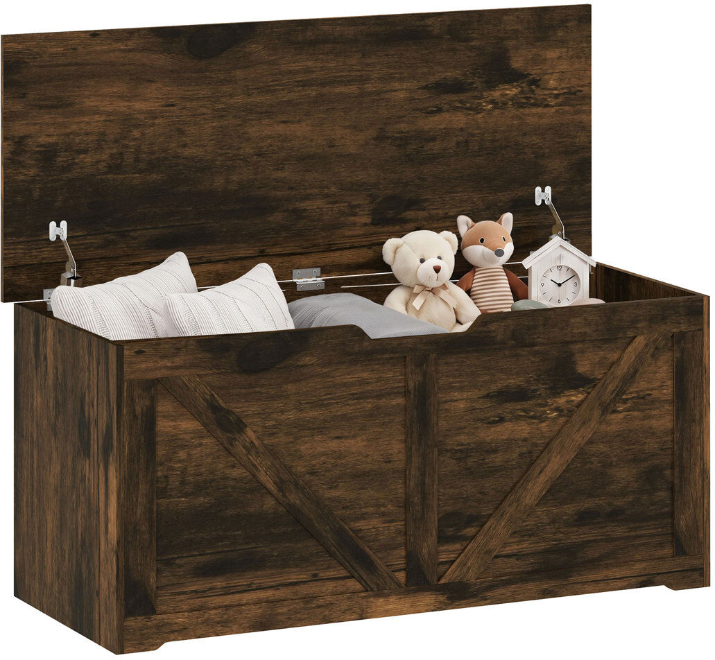Brambly Cottage Blanket Chest Rustic Brown 45cm H X 100cm W X 40cm D