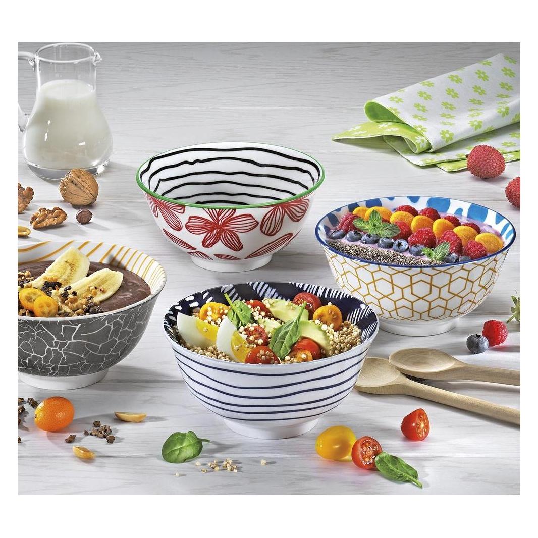 Cilio Bowl Amici Striche 15,5cm (15.50 cm, 0.50 l) (cilio tisch-accessoires) Mindestbestellmenge: 6 Stück