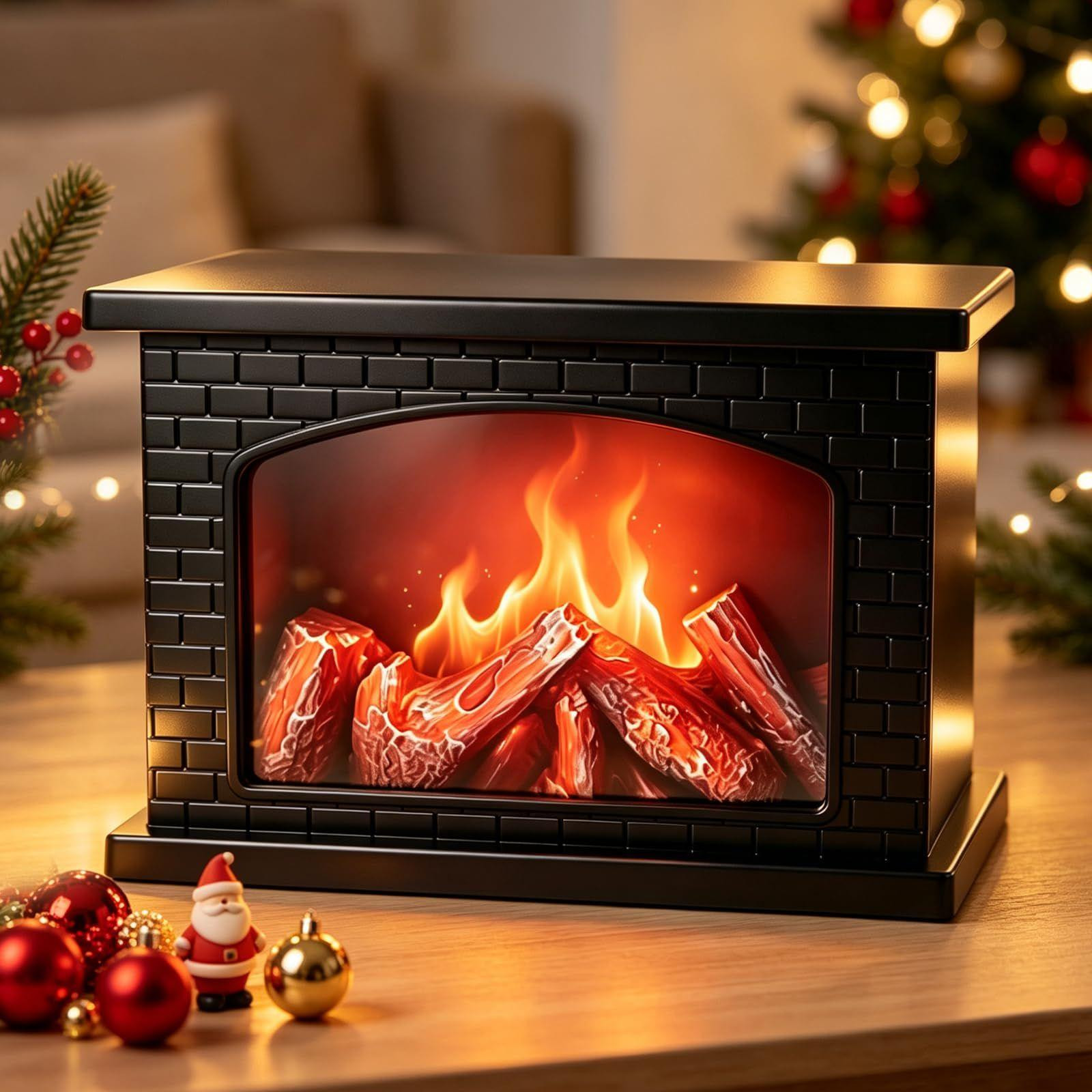 Lustrens Led-Open Haard - Elektrische Decoratieve Open Haard met Realistisch Vuur