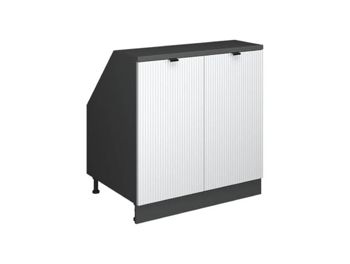 Vicco Dachschrägenschrank Rion, Weiß Riffel/Anthrazit