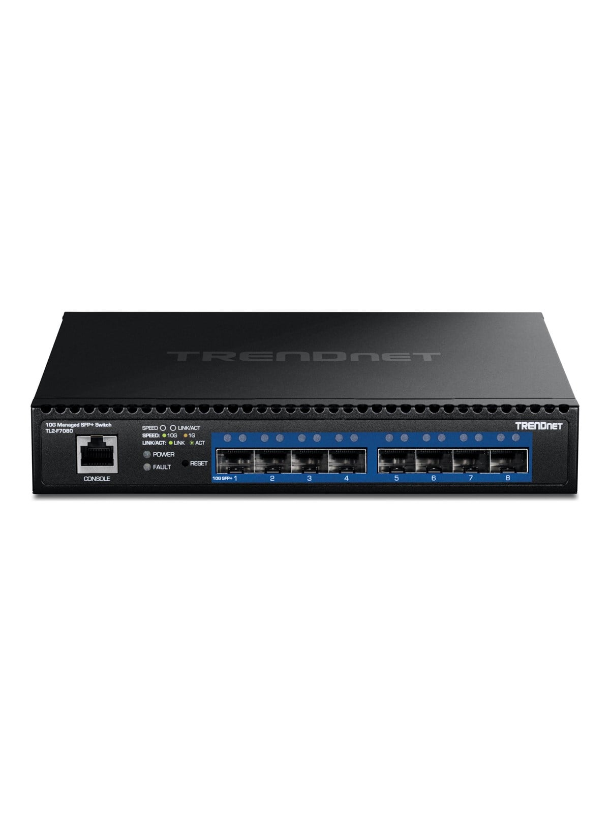 TRENDnet TL2-F7080 - Version V1 - switch - Layer 2 - 8 ports - Managed - rack-mountable - TAA Compliant