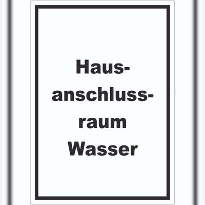 HB-Druck Hausanschlussraum Wasser Aufkleber mit Text HAR hochkant A1 (594x841mm)