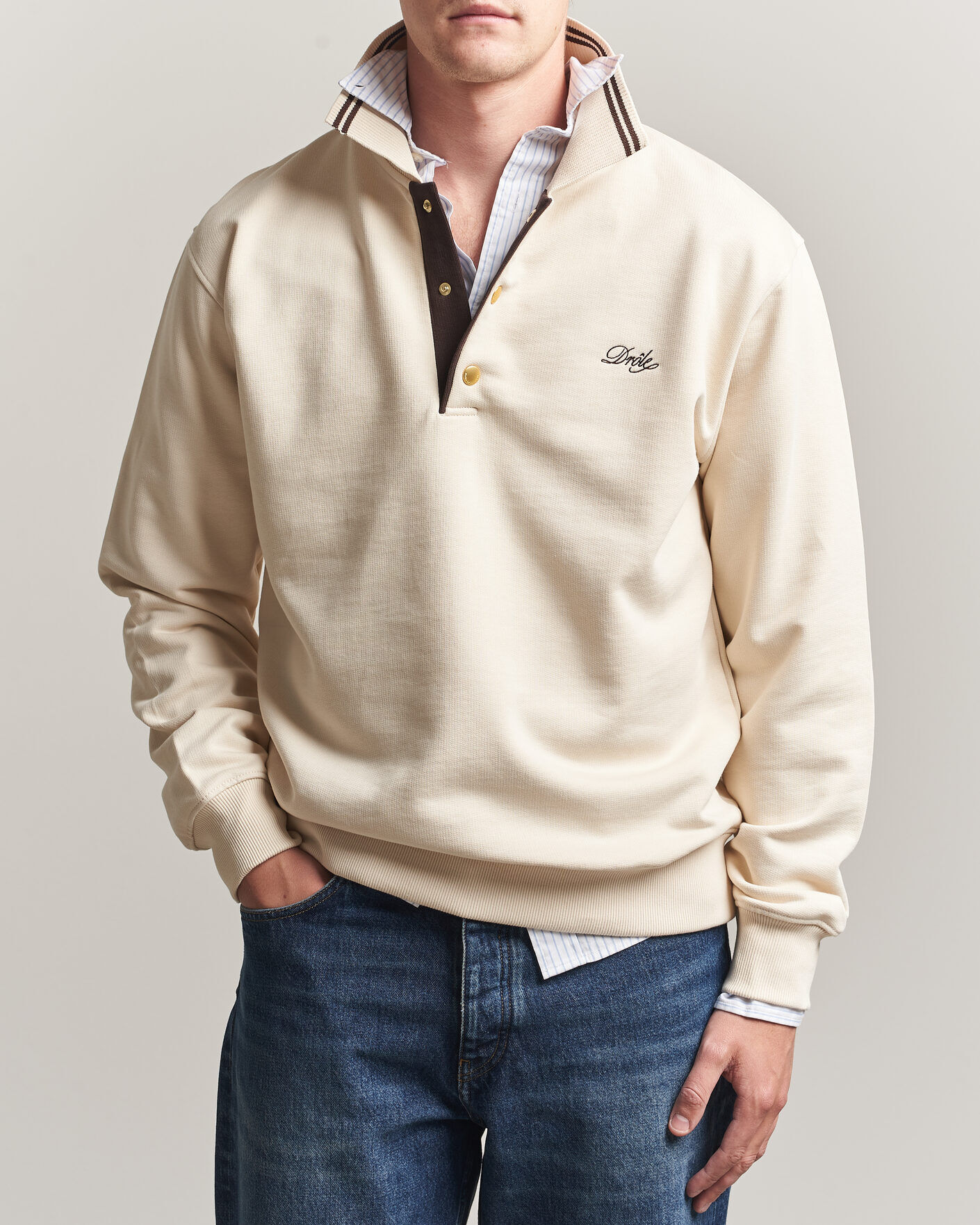 Drôle de Monsieur Tipped Rugger Light Sand men L Beige