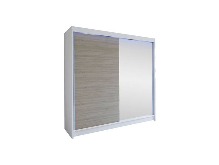 SCHWEBETÜRENSCHRANK Talin I, mit RGB LED Beleuchtung