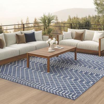 Nourison / Ds Kiri Rectangle Rug, 6' x 9', Denim
