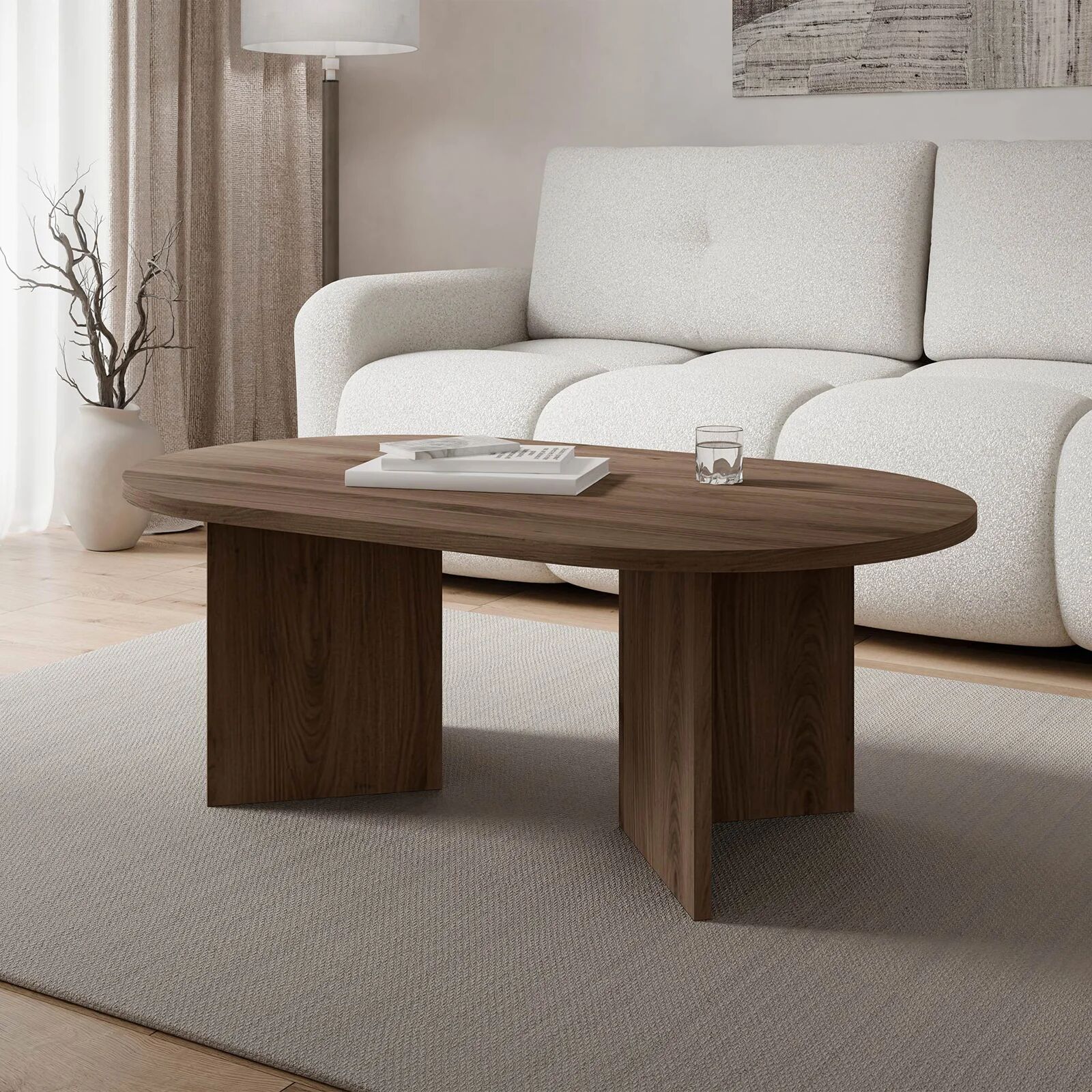 garneroarredamenti Tavolino da salotto 110x65cm noce Elden