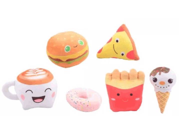 2 fastfoodknuffels - pluche in take-away zak - 3 varianten