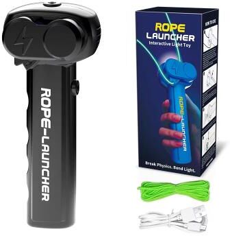 Inspired Finds GlowGlow Rope Launcher Light Up Toy For Families And Pets black