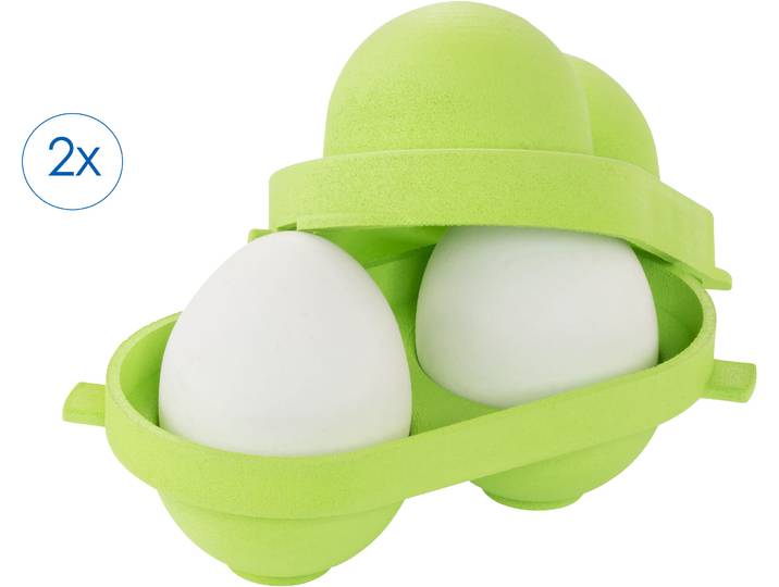 Lunchbox RUCO Eierbox, 2er Set , grün, B:12,5cm H:7cm L:7cm, Kunststoff, Lebensmittelaufbewahrungsbehälter, Lunchbox, Transportbox, Eierkorb, Made in Germany