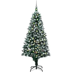 vidaXL, Weihnachtsbaum, Olivia (mit 61 weissen/grauen Kugeln) (240 cm)