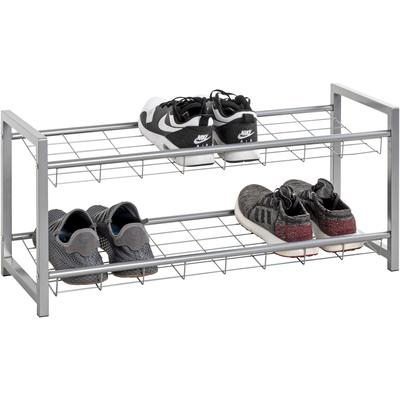 Schuhregal HAKU "Schuhaufbewahrung", grau, B:80cm H:38cm T:30cm, Metall, Stahl, Regale, Schuhregal, rechteckig - aus Metall Grau - B/T/H 80/30/38 cm