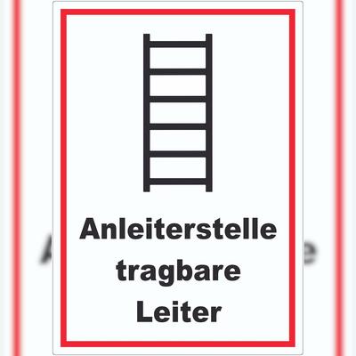 HB-Druck Aufkleber Anleiterstelle tragbare Leiter A4 (210x297mm)