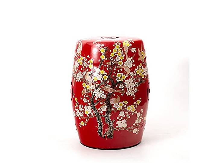 Neuer chinesischer Home-Trommelhocker, Wohnzimmer-Keramikhocker(Red)