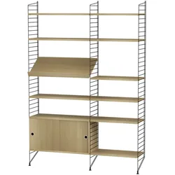 Funktionales Standregal mit Schrank Schwarz Eiche