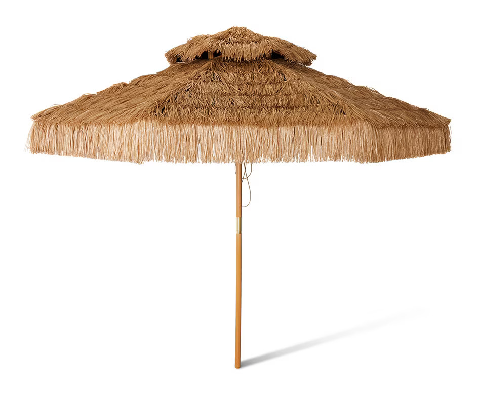 HKliving Parasol Patio Raffia Naturel Ø300cm