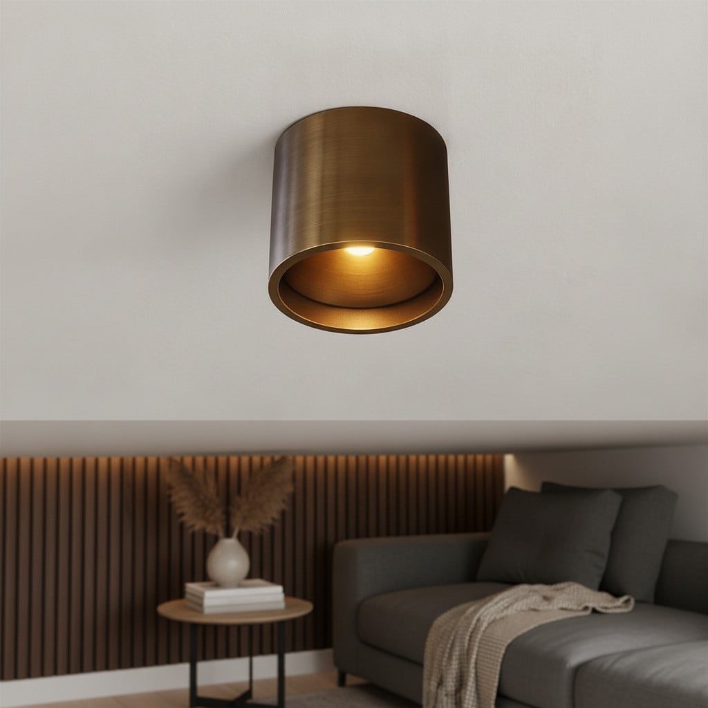 Artdelight Orleans Led plafondspot - Donker antiek brons - Dim to warm