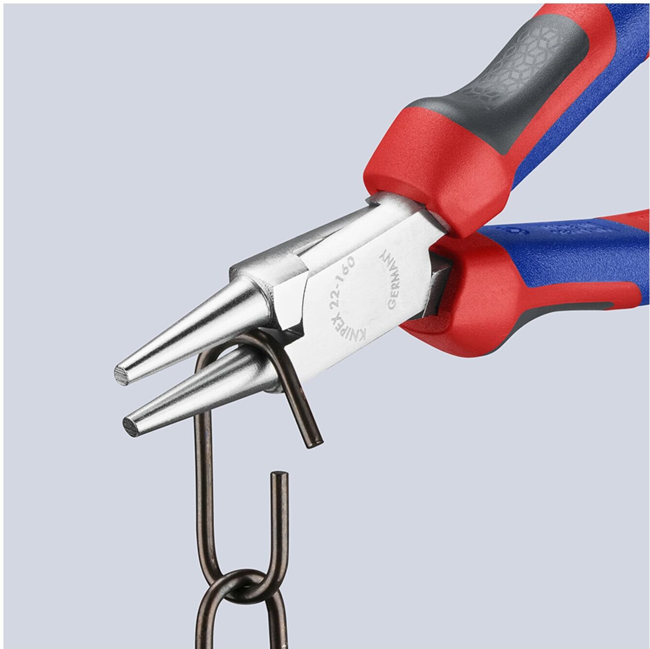 KNIPEX 22 05 160 Rundzange mit Comfort-Griffen verchromt 160 mm)