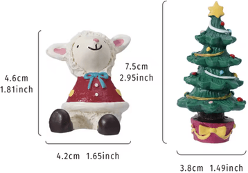 Inspire Picks Cute Christmas Lamb & Tree Resin Decor Set For Festive Homes shengdanxioayang sds