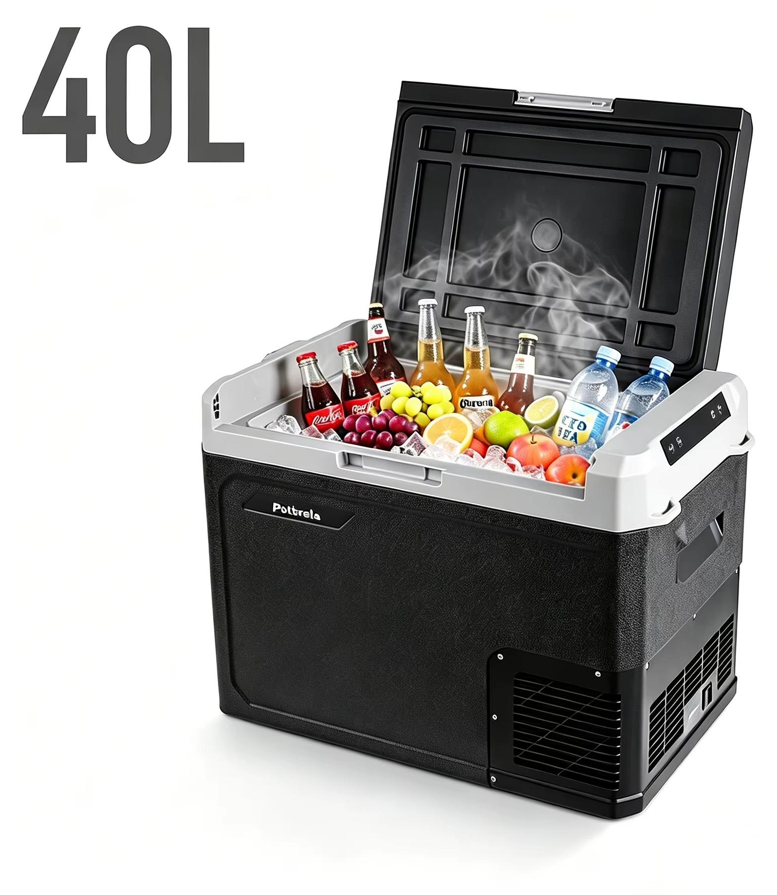 Kompressor-Kühlbox fürs Auto - 40 l Kühl- und Gefrierbox - 220 V AC - App-Steuerung - Temperaturbereich von -20 bis +20 °C