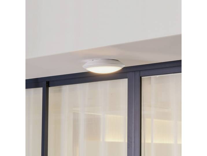 Naira LED Außenwandleuchte w/Sensor White - Lindby - Balkon - Modern - Kunststoff - Rund