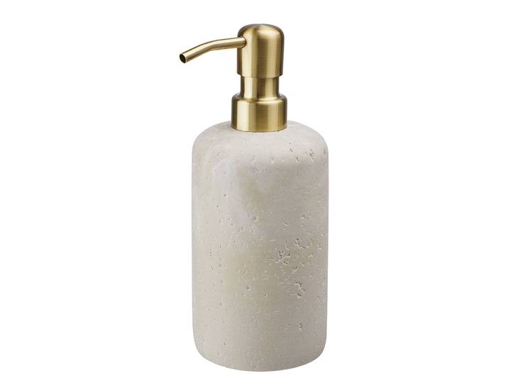 Distributeur de savon Polyrésine / Acier inoxydable Beige/Beige Ø 7cm