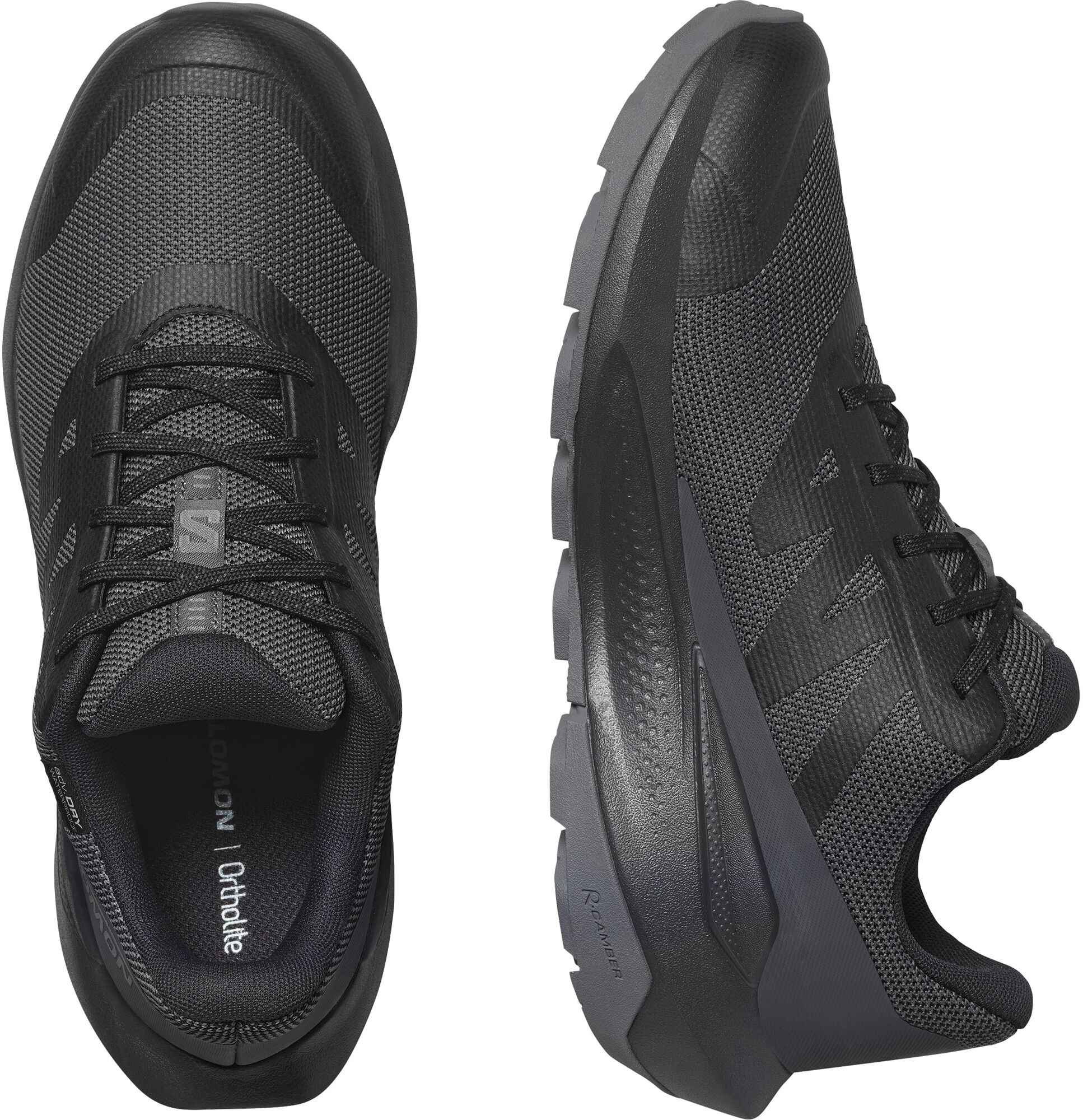 Outdoorschuh SALOMON "ELIXIR TOUR WP W", Damen, Gr. 37, atmungsaktiv, schwarz (schwarz, asphalt, castlerock), Synthetik, Textil, Schuhe Outdoorschuh, wasserdicht schwarz, asphalt, castlerock 37, atmungsaktiv