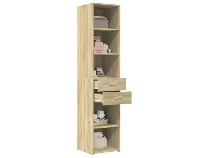 KTHLBRH Sideboard Eiche Sonoma 40 x 42,5 x 185 cm Holz mehrschichtig Großer Stauraum, einfache Wartung, minimalistisches Design, Montage erforderlich