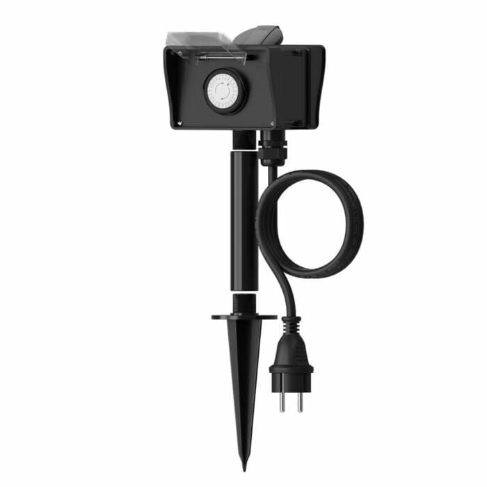 Calex tuincontactdoos met 2 uitgangen en timer