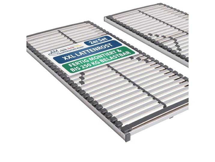 AM Qualitätsmatratzen Stabiler Lattenrost 180x200 bis 250kg mit 30 Federleisten - Made in Germany - Stabiles Lattenrost für Übergewichtige - Bettrost XXL für schwere Matratzen fertig montiert
