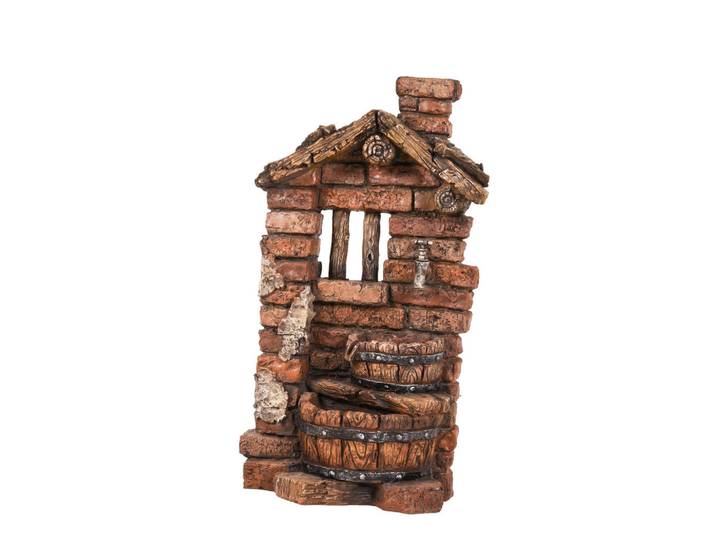 Gardenson Gartenbrunnen, Braun, Kunststoff, 32x66x22 cm, wetterfest, UV-beständig, Dekoration, Gartendeko