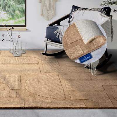 Wollteppich VILLEROY & BOCH "Alexis", beige, B:80cm H:10mm L:150cm, Wolle, Teppiche, Handgewebt, Wolle, Natur, Wohnzimmer, Geometrie, Boho, Design