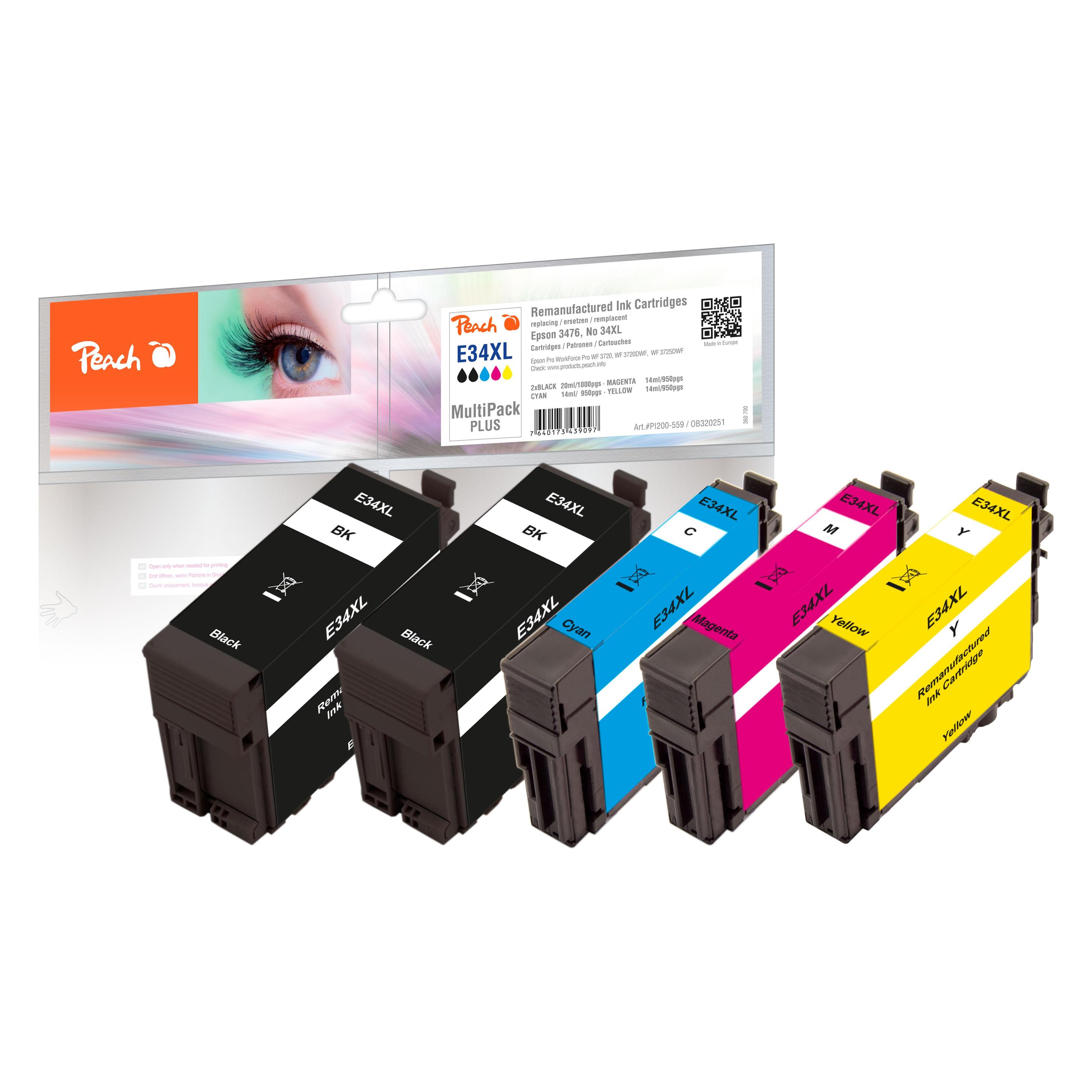 Peach T3476, 2x 1x 1x 1x (BK, C, M, Y) (PI200-559)