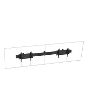 Vision Befestigungskit Wandmontage Schienenmontagesockel robust für 2 LCD-Displays Querformat Stahl Aluminium Schwarz Bildschirmgröße: 140-191 cm 55"-75" (VFM-MNU/L2X75)