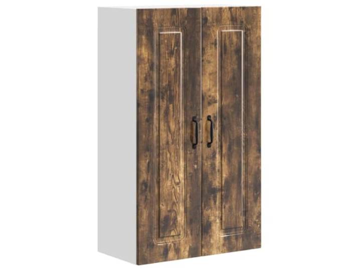 fsahslih Küchen Wandschrank Geräucherte Eiche Holzwerkstoff 60x31x100 cm Mehr Ordnung in der Küche: Stilvoller Wandhängeschrank mit 2 Türen und 3 Fächern für Geschirr, Gewürze und Vorräte.