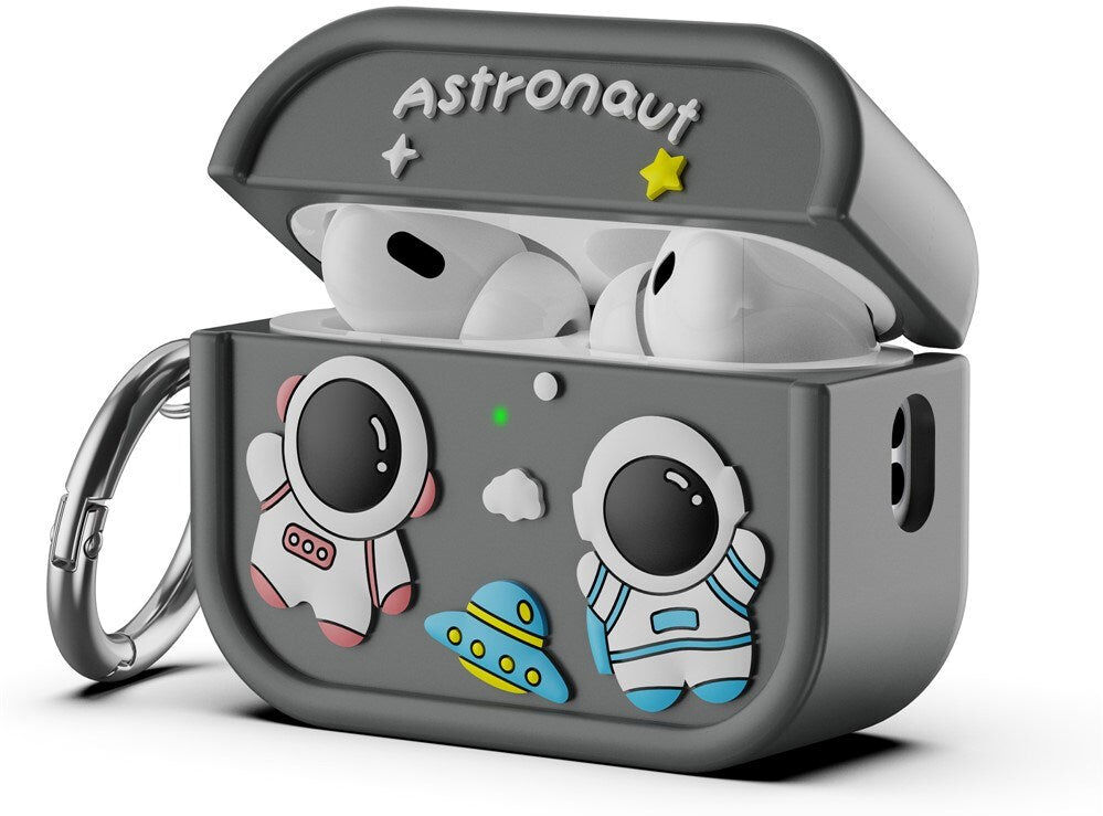 TABLETCOVERS.DK Apple AirPods Pro (2. Gen.) Silikone Cover m. Astronaut Design - Grå
