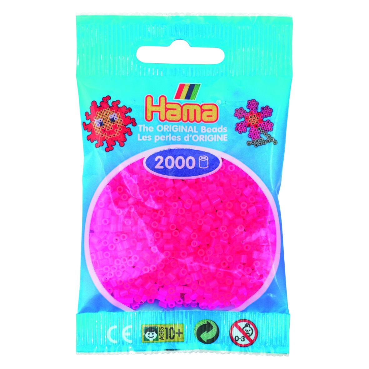 Hama mini perler 2000stk neon fuschia (385032)