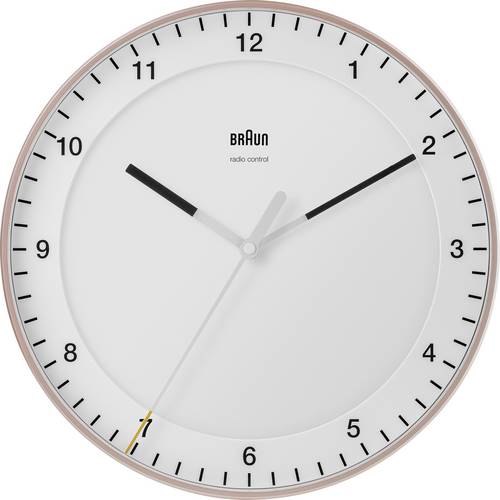 Braun 67110 Funk Wanduhr 330mm Pink, Weiß
