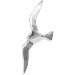 WOHNLING WL1.917 Wanddekoration Möwe S Aluminium poliert Dekofigur 30 cm