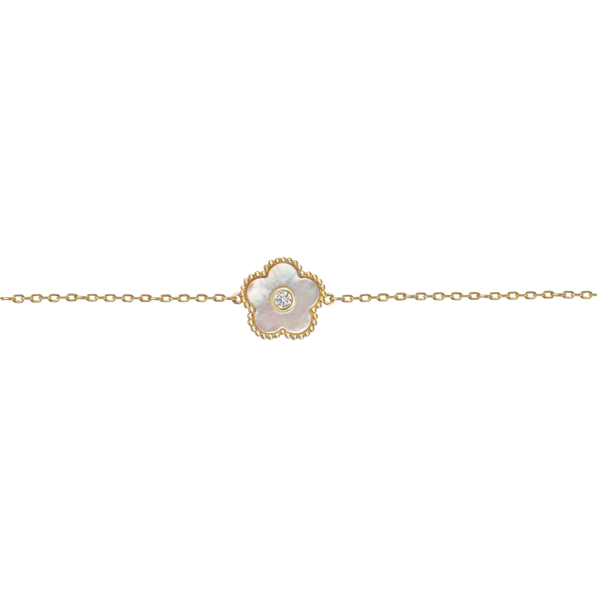 Jacques Lemans Armband Blume Sterlingsilber vergoldet mit Perlmutt/Zirkon