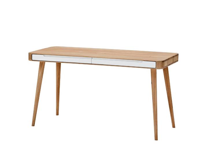 Schreibtisch Loca 140 x 75 x 60cm Braun/Weiß/Beige/Wildeiche