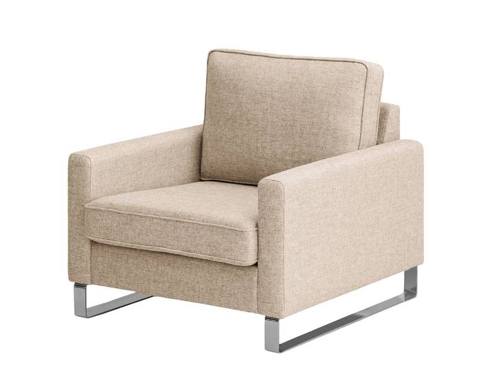 Sessel Beige Strukturstoff Luela 85 x 85 x 94cm