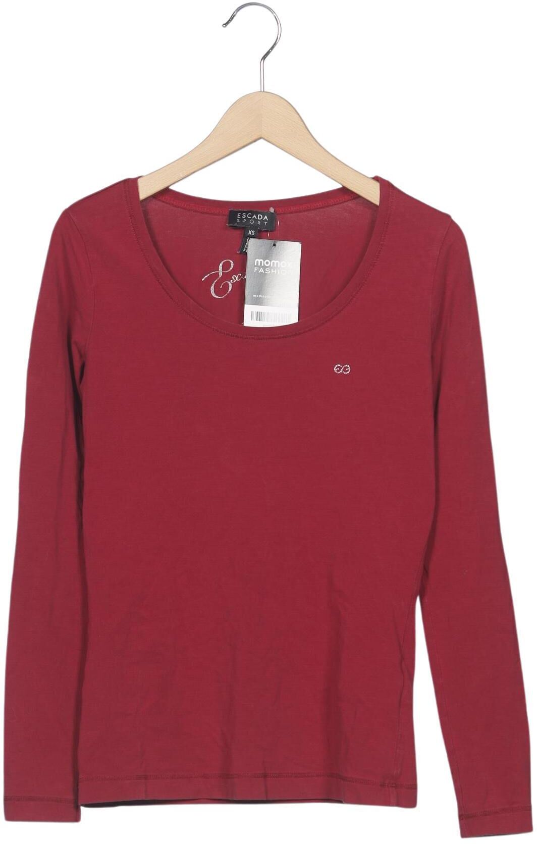 Escada Sport Damen Langarmshirt, Rot, Gr. XS, Elasthan / Baumwolle - Second Hand