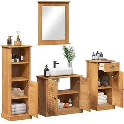 vidaXL, Badmöbelset, Kaylee Sink base +mirror +bathroom cabinet +high cabinet