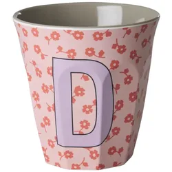 RICE Buchstaben-Becher mit Blumen Medium, D