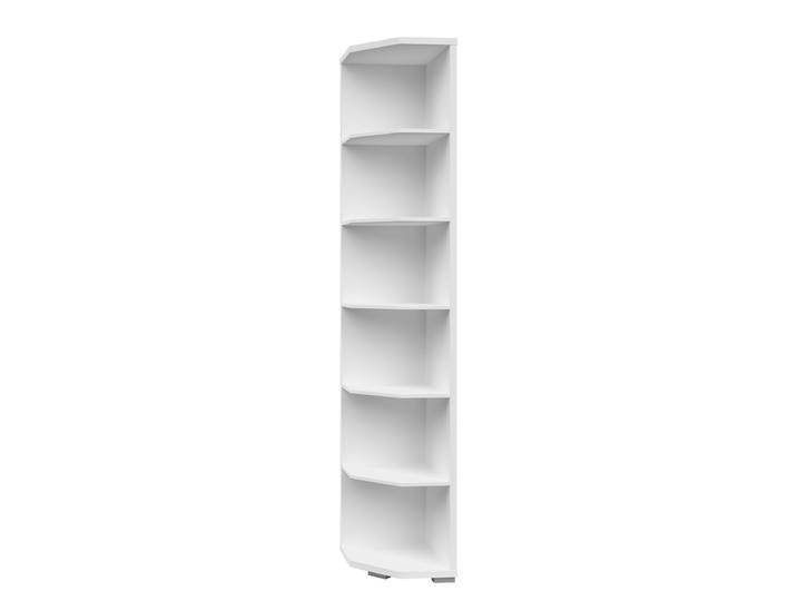 Étagère d’angle Corps : panneau aggloméré enduit Pieds : Plastique Blanc/Blanc 213cm