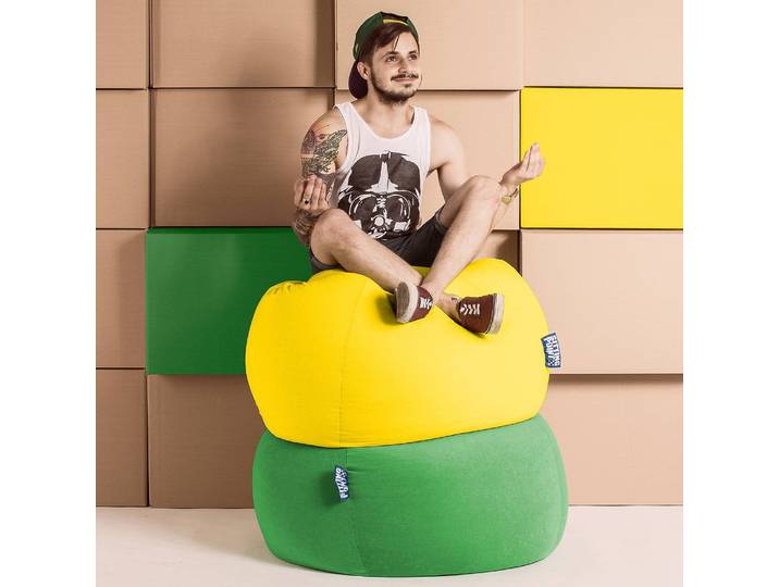 Pouf poire Easy L Ø 70cm Jaune/Jaune