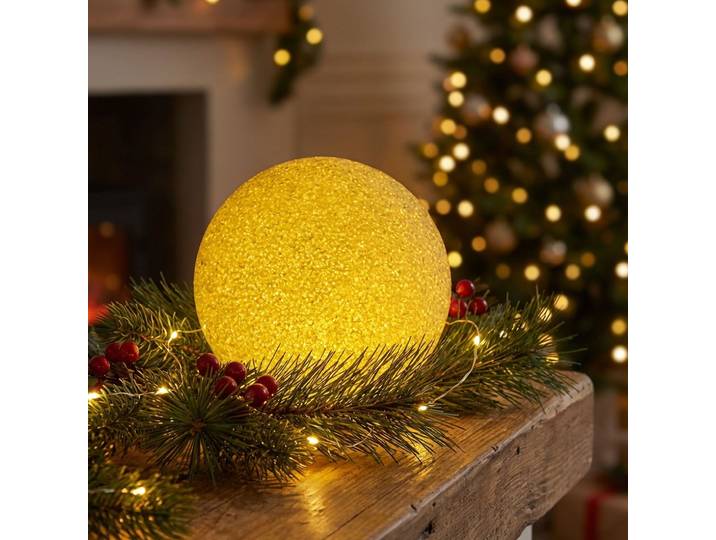 Leuchtkugel, Weihnachtskugel, Ø 18 x 17,2 cm, LED, warmweiss