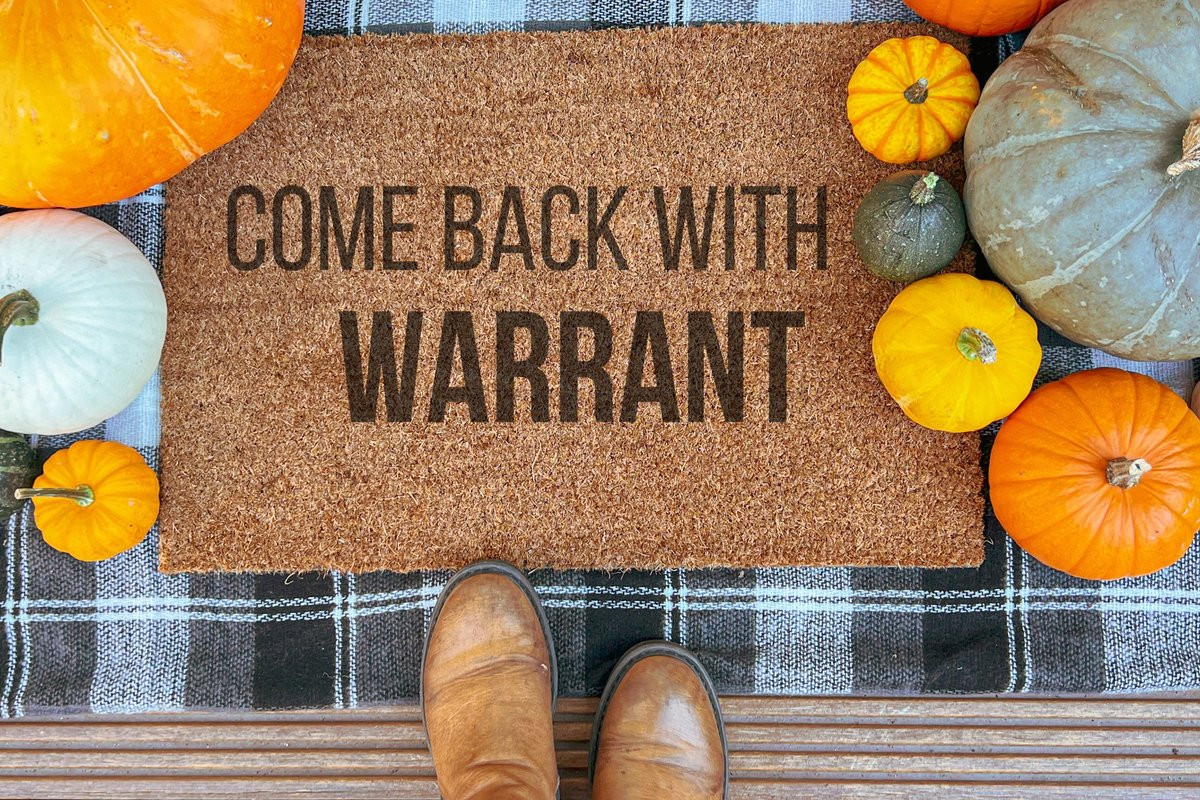 Laser Point Ingangsmat Come Back With Warrant Welcome 90 x 60 cm