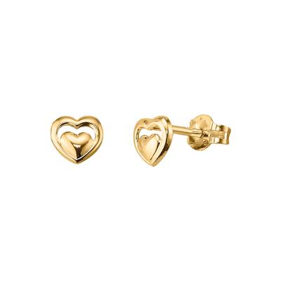 Paar Ohrstecker FIRETTI "Schmuck Geschenk Gold 333 Ohrschmuck Herzen", gold (gelbgoldfarben), Ohrringe, Damen, Gelbgold 333